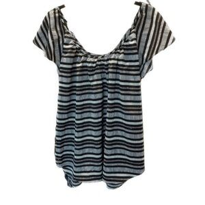 Banana Republic Black and White Striped Top